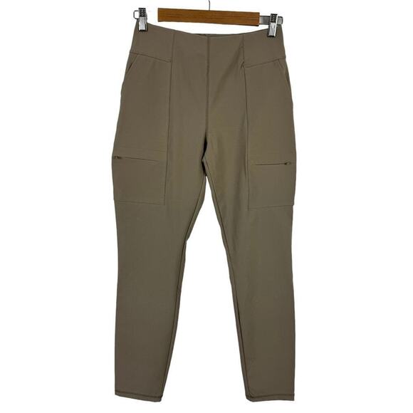NEW FABLETICS Hybrid Cargo Pants Women's Small Smoke Tan Nylon Pockets Leggings - Picture 2 of 16